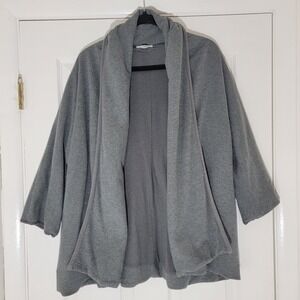 Standard James Perse Open Front Cardigan Jacket Cotton Lined Grey Sz 2 Relaxed